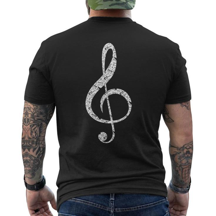 Treble Clef Orchestra Musical Instruments Vintage Music Men's T-shirt Back Print