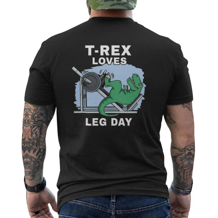 Trex Loves Leg Day Trex Arms Dinosaur Fitness Trex Tank Top Mens Back Print T-shirt