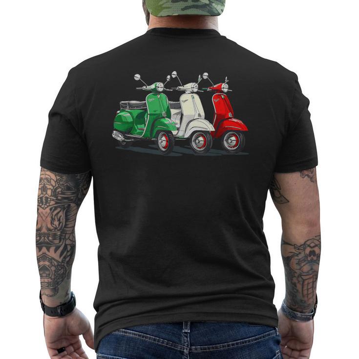 Tricolore Mit Italienischer Flagge Italienischer Roller T-Shirt mit Rückendruck