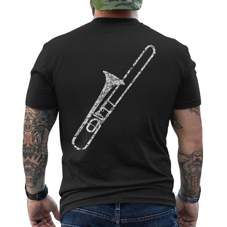 Trombone Vintage White Trombonist Men's T-shirt Back Print