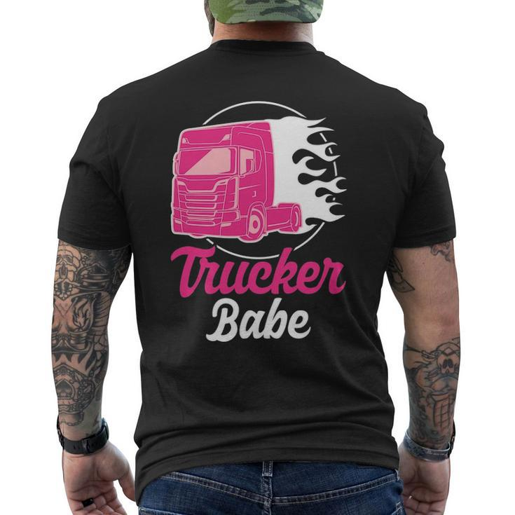 Trucker Babe  Truck Driver Men's T-shirt Back Print