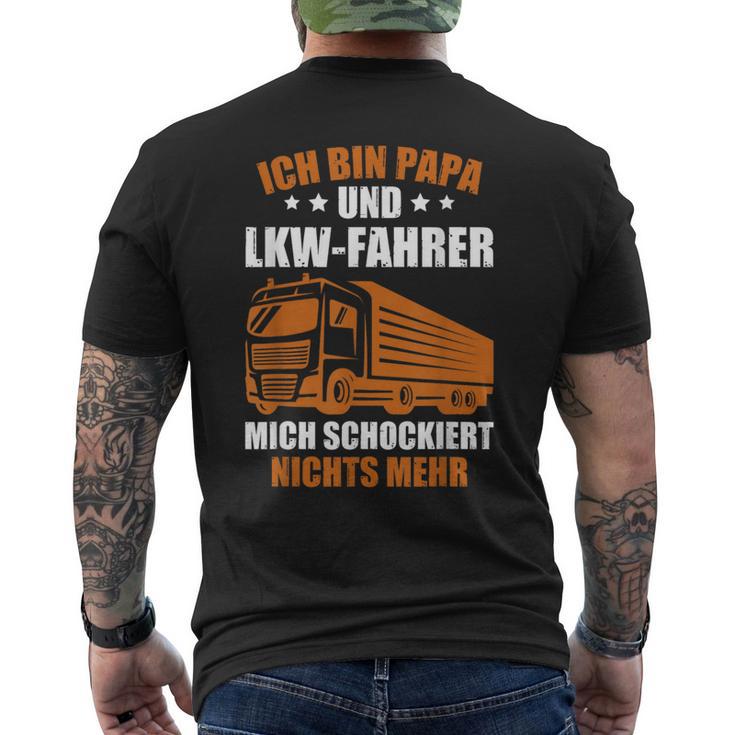 Truckeratertag Lkw-Fahrer Ich Bin Papa Und Lkwfahrer Truck T-Shirt mit Rückendruck