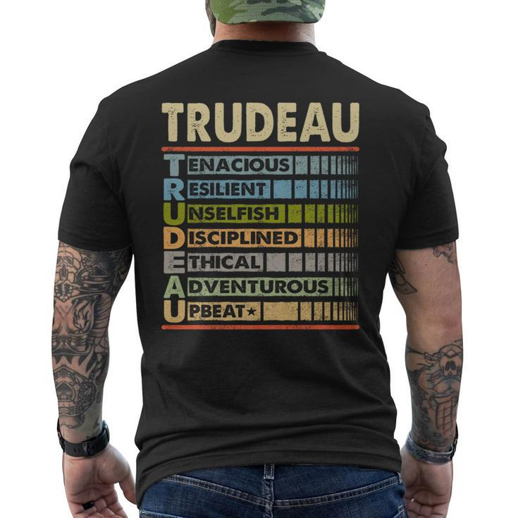 Trudeau Family Name Trudeau Last Name Team Men's T-shirt Back Print