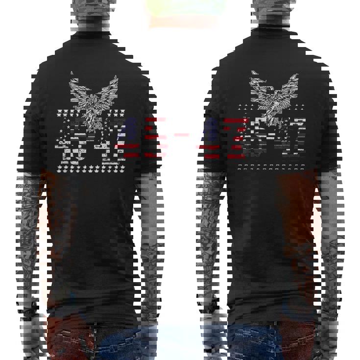 Trump 2024 President 45 And 47 American Flag Trump 2024 Men's T-shirt Back Print