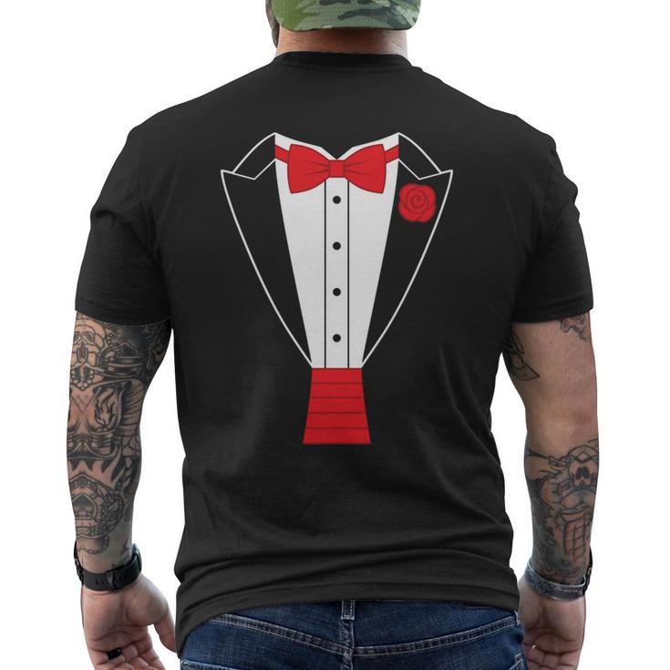 Tuxedo Red Bow Tie Men's T-shirt Back Print