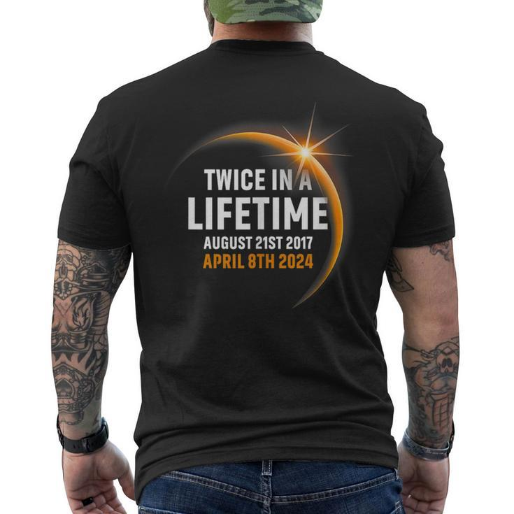 Twice In Lifetime Solar Eclipse 2024 2017 North America Men's T-shirt Back Print