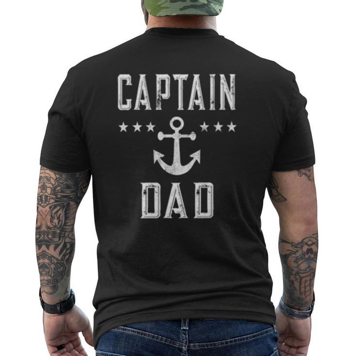 Two Sided Print Captain Dad Boat Lover Boating Mens Back Print T-shirt
