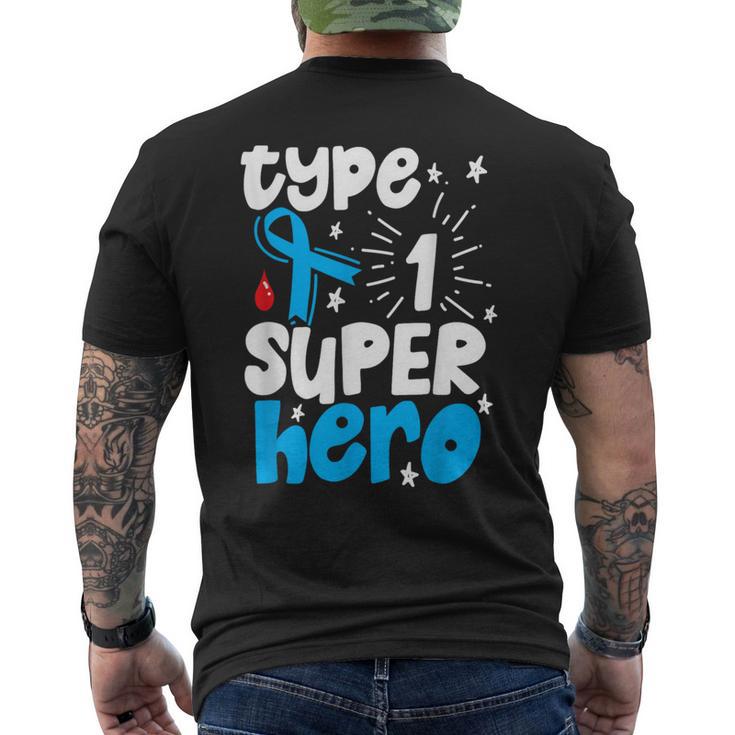 Type 1 Diabetes Awareness Type One Superhero Men's T-shirt Back Print