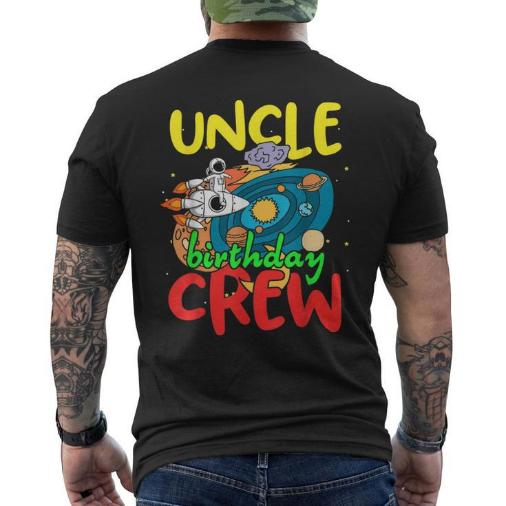 Uncle Birthday Crew Outer Space Planets Universe Party Men's T-shirt Back Print
