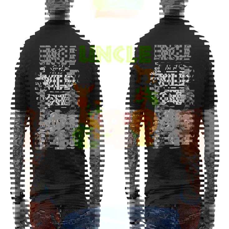 Uncle Of The Wild One Zoo Birthday Safari Jungle Animal Men's T-shirt Back Print
