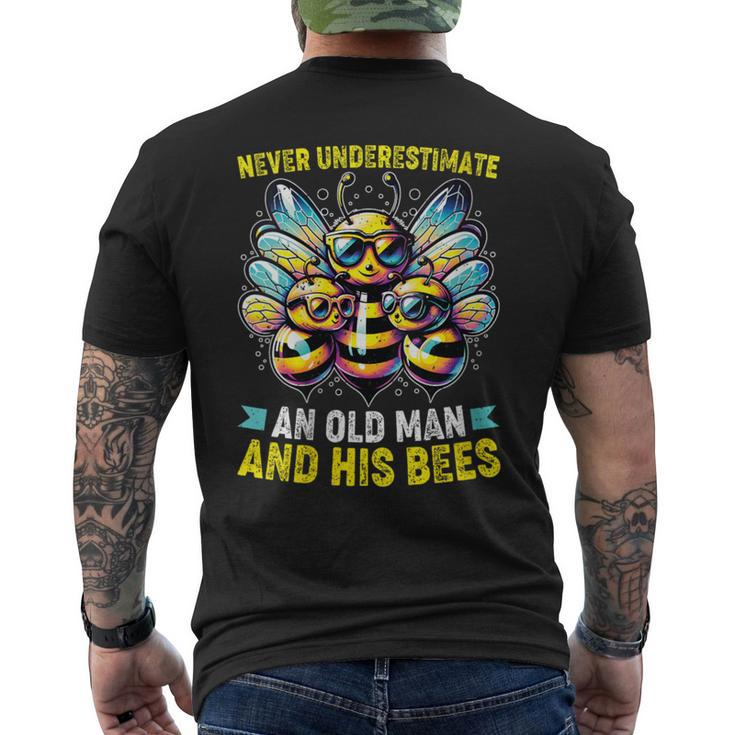 Never Underestimate An Old Man With His Bees Men's T-shirt Back Print