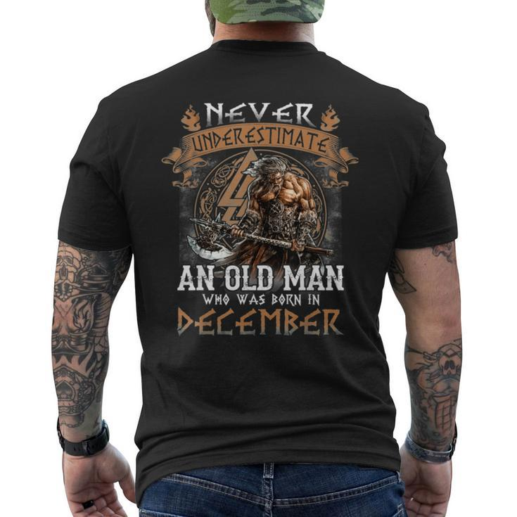 Never Underestimate An Old Man Who Was Born In December Men's T-shirt Back Print