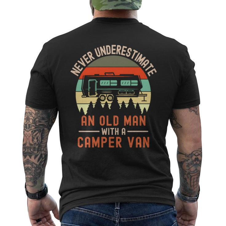 Never Underestimate And Old Man With A Campervan Men's T-shirt Back Print