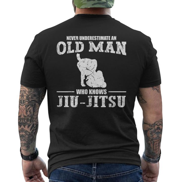 Never Underestimate An Old Man Jiu Jitsu Sports Men Men's T-shirt Back Print