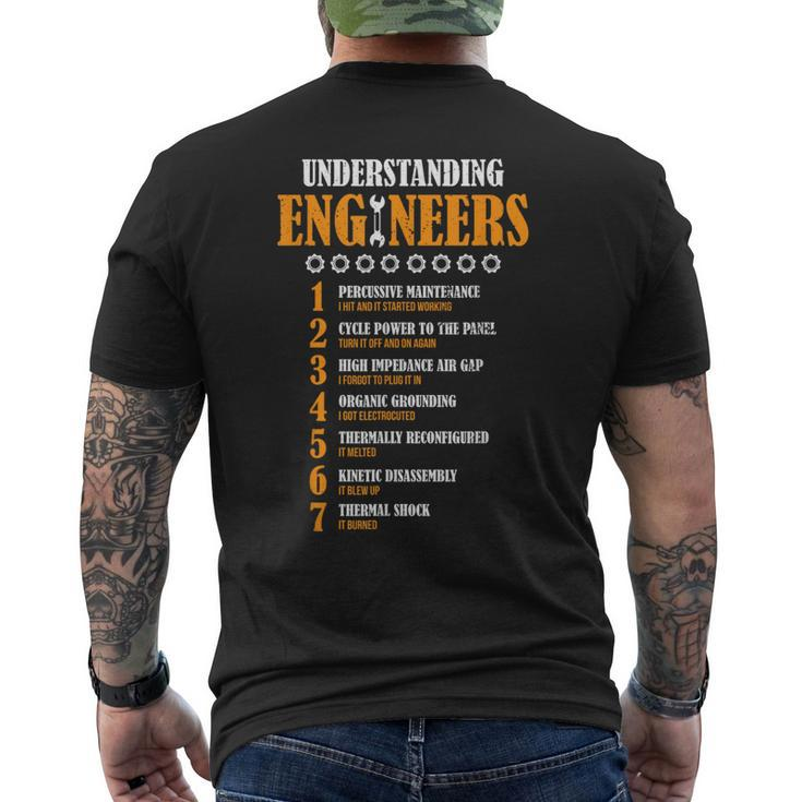 Understanding Engineers Lists Distressed Engineer Men's T-shirt Back Print