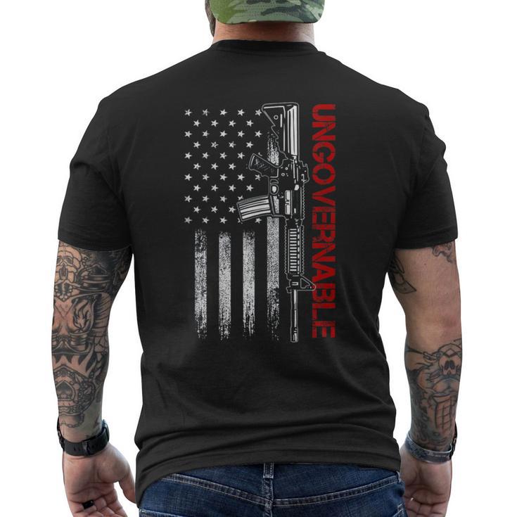 Ungovernable Become Ungovernable American Us Flag s Men's T-shirt Back Print