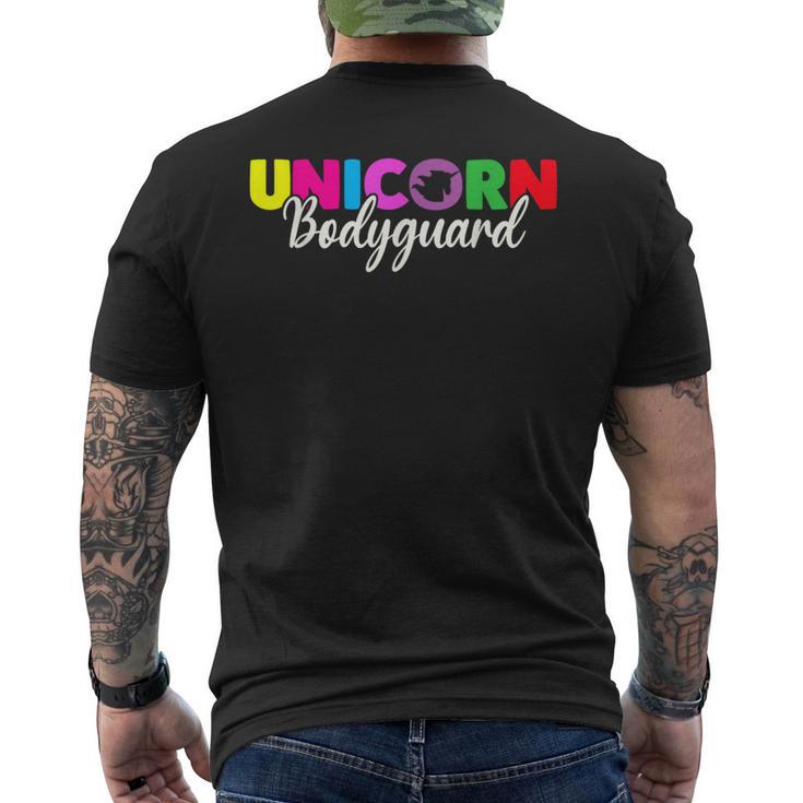 Unicorn Bodyguard Unicorn Security Costume For Dad Daughter Men's T-shirt Back Print