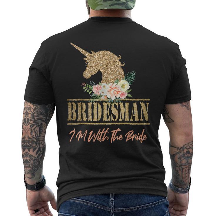 Unicorn Bridesman For Wedding Bridal Party Bridesmaid Men's T-shirt Back Print