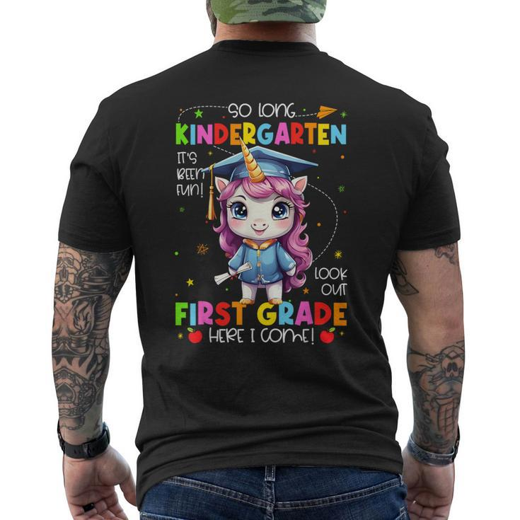 Unicorn So Long Kindergarten Graduation Last Day Of School Men's T-shirt Back Print