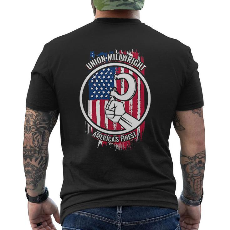 Union Millwright For Proud American Millwright Mens Back Print T-shirt
