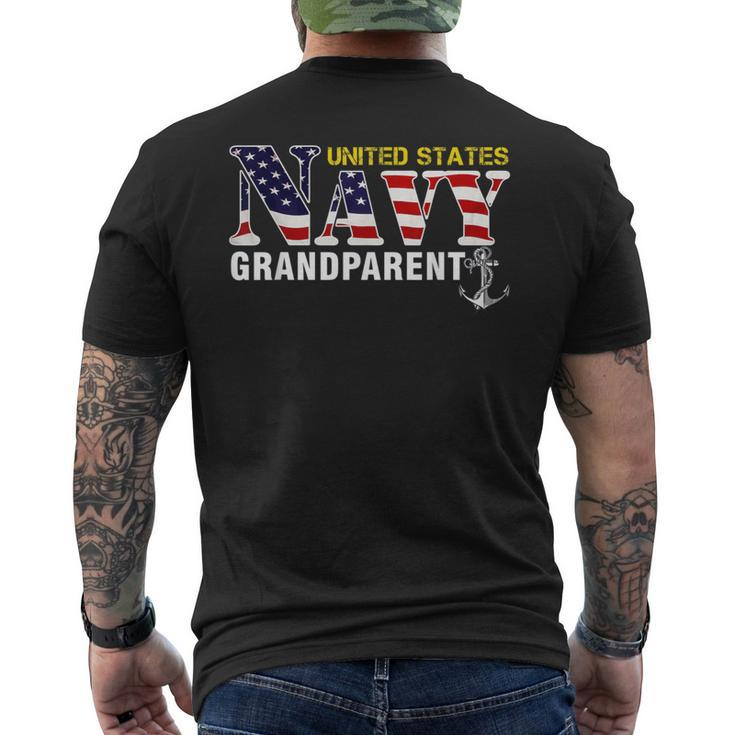 United States Flag American Navy Grandparent Veteran Men's T-shirt Back Print