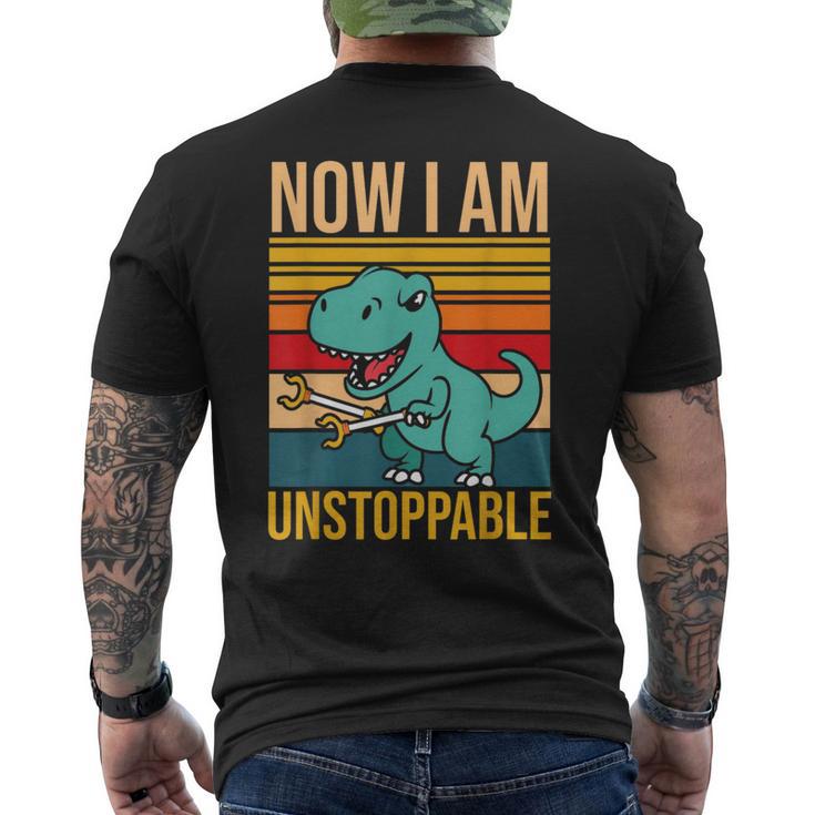 Now I Am Unstoppable Dinosaur Grabber Claws Men's T-shirt Back Print