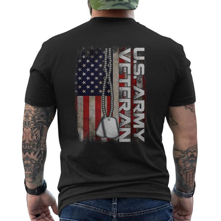 Us Army Veteran America Flag Vintage Army Veteran Men's T-shirt Back Print