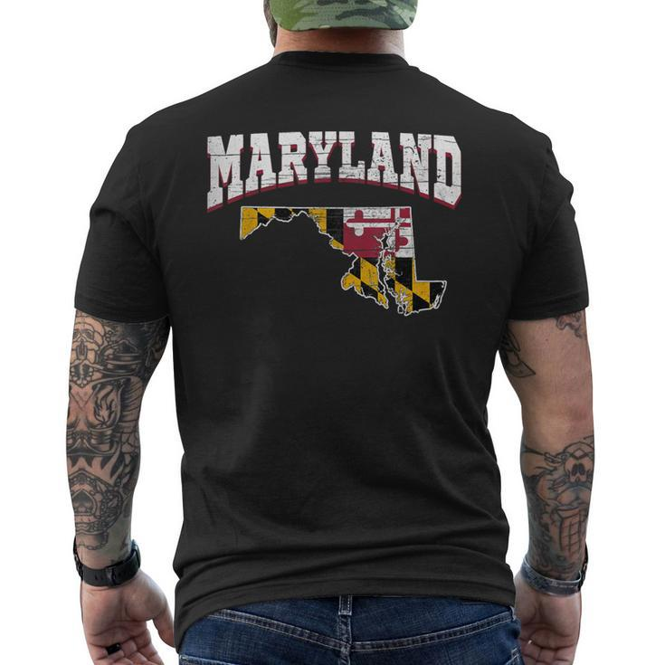 Us Citizen Proud America State Flag Land Map Maryland Men's T-shirt Back Print