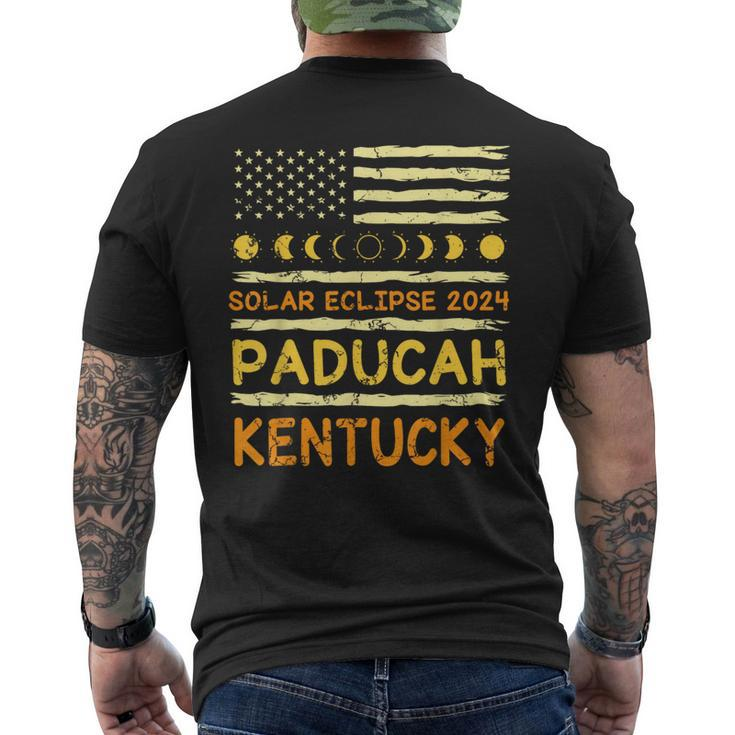 Us Flag America Total Solar Eclipse 2024 In Paducah Kentucky Men's T-shirt Back Print