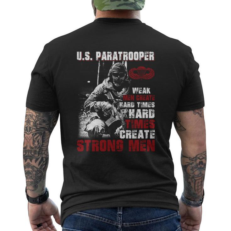 Us Paratrooper Strong Men Mens Back Print T-shirt