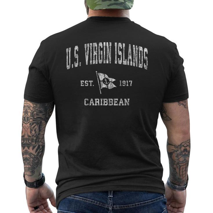 US Virgin Islands Vintage Nautical Boat Anchor Flag Sports Men's T-shirt Back Print