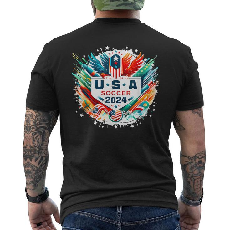 Usa 2024 Games Soccer Usa Sport 2024 Usa Men's T-shirt Back Print