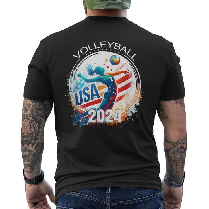 Usa 2024 Summer Games Volleyball America Sports 2024 Usa Men's T-shirt Back Print