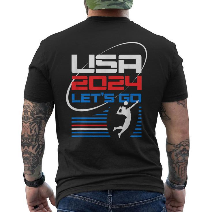 Usa 2024 United States American Sport 2024 Volleyball Men's T-shirt Back Print