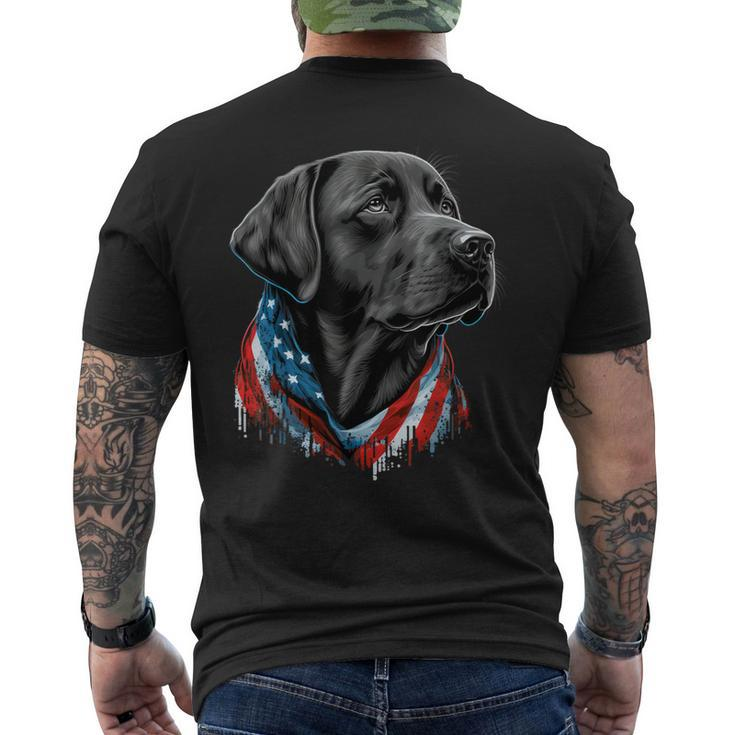 Usa 4Th Of July Black Patriotic American Labrador Retriever Men's T-shirt Back Print