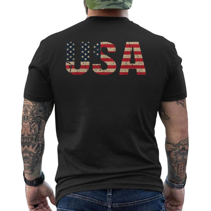 Usa Flag 4Th Of July American Flag Independence Day Vintage Men's T-shirt Back Print