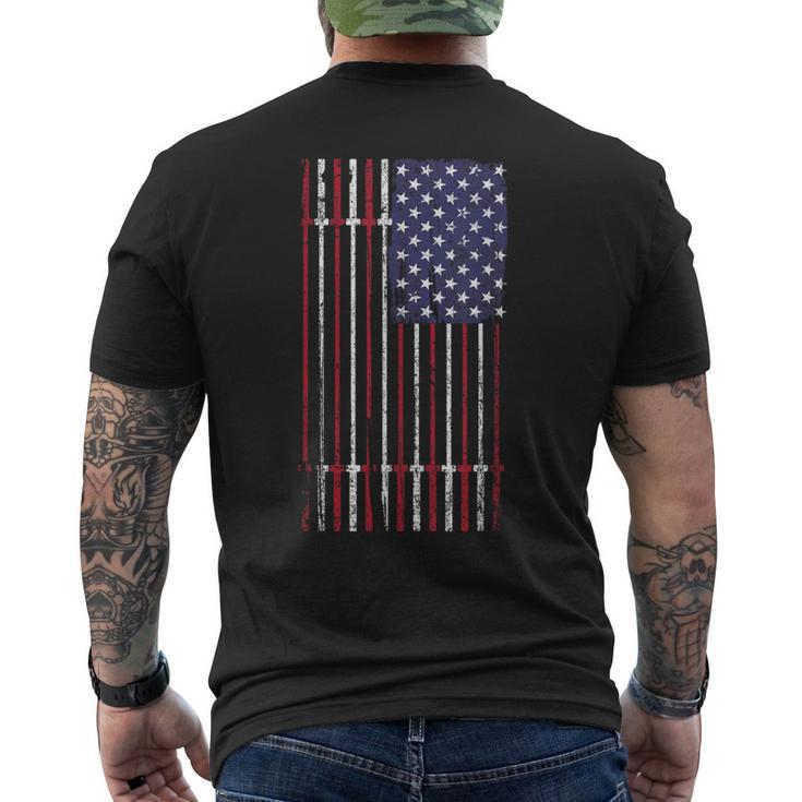 Usa Flag Barbell T-Shirt mit Rückendruck