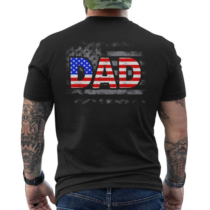 Usa Patriotic Dad Father's Day American Flag 4Th Of July Dad Men's T-shirt Back Print