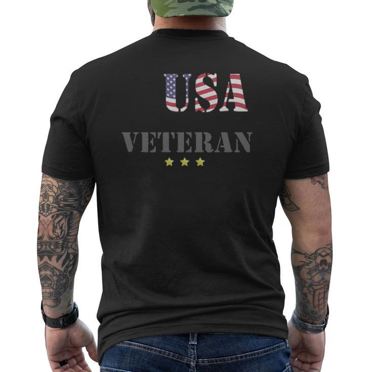Usa Veteran Mens Back Print T-shirt