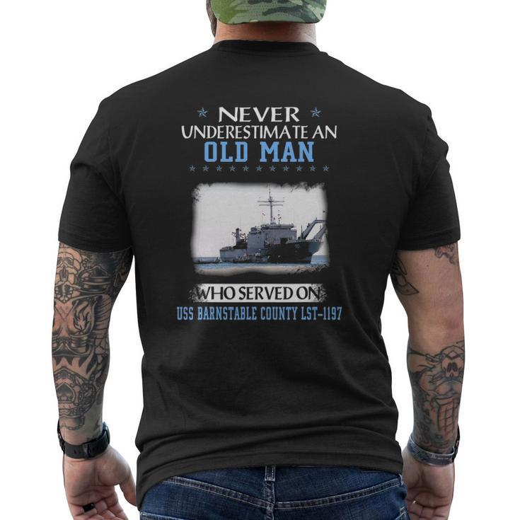 Uss Barnstable County Lst-1197 Veterans Day Father Day Mens Back Print T-shirt
