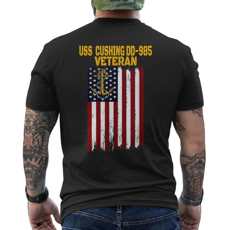 Uss Cushing Dd-985 Warship Veteran Day Fathers Day Dad Son Men's T-shirt Back Print