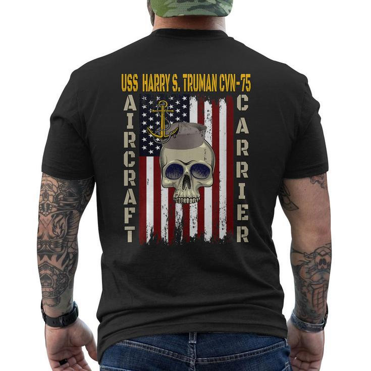 Uss Harry S Truman Cvn-75 Veterans Day Dad Boy Son Grandpa Mens Back Print T-shirt