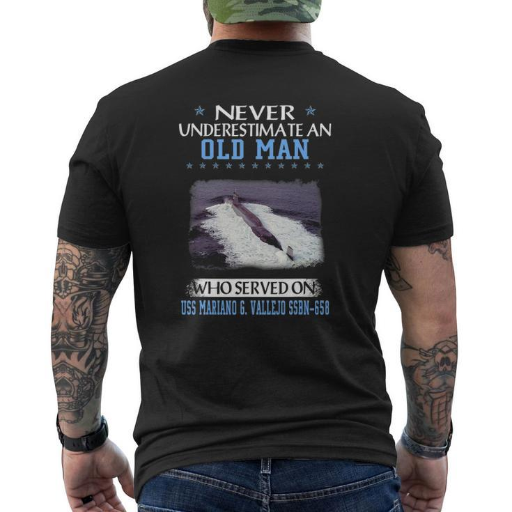 Uss Mariano G Vallejo Ssbn-658 Submarine Veteran Father Day Mens Back Print T-shirt