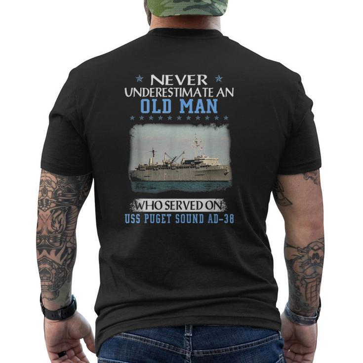 Uss Puget Sound Ad 38 Veteran's Day Father's Day Mens Back Print T-shirt