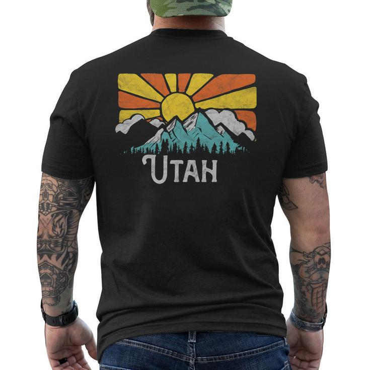 Utah Retro Mountains & Sun Eighties Style Vintage Men's T-shirt Back Print