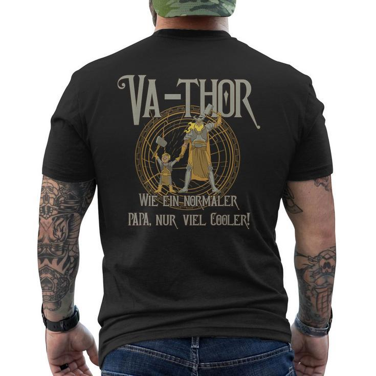 Va-Thor Wie Ein Normal Papa Nur Viel Cooler S T-Shirt mit Rückendruck