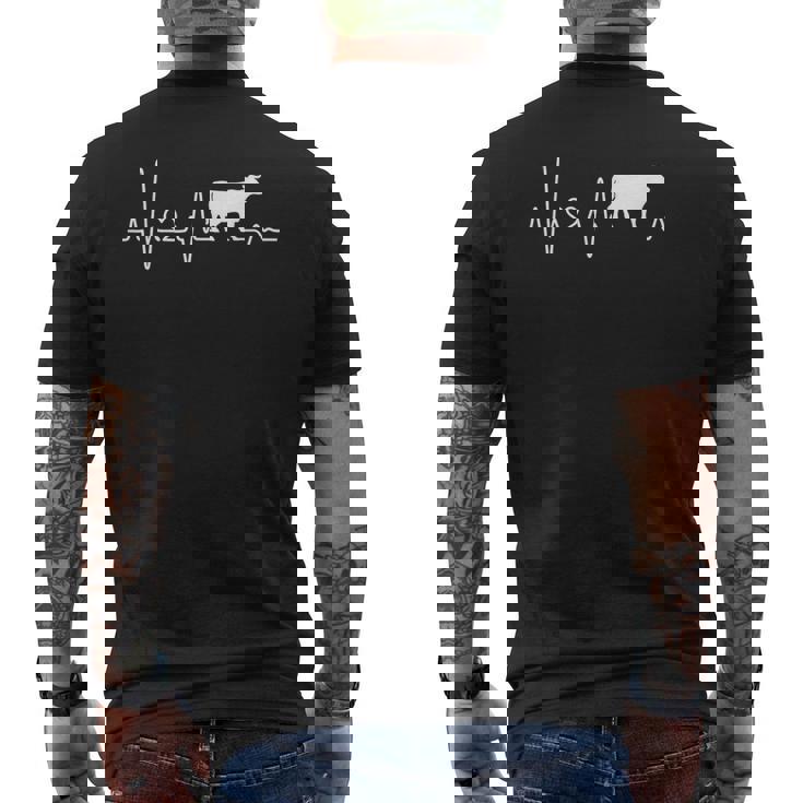 Vaca Latidos Del Corazón Agricultor Regalo Granjero Regalos Camiseta Hombre Estampado Espalda