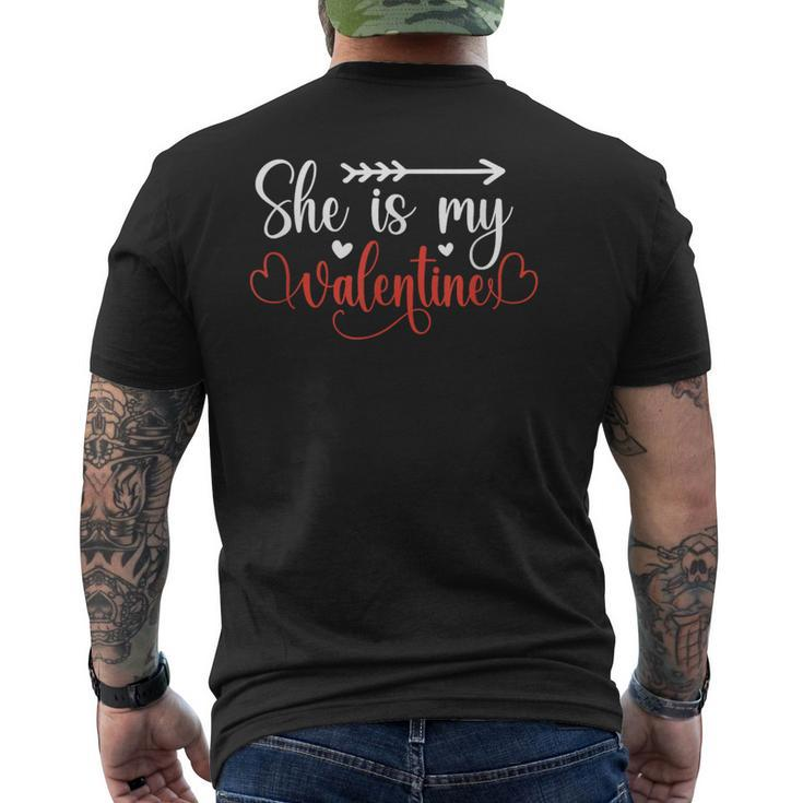 Valentine Couple Matching Him From Her He Is My Valentine Men's T-shirt Back Print