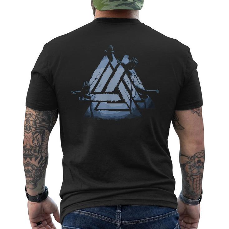 Valknut Symbol Ravens Odin's Wotan Knot Walhallaiking T-Shirt mit Rückendruck