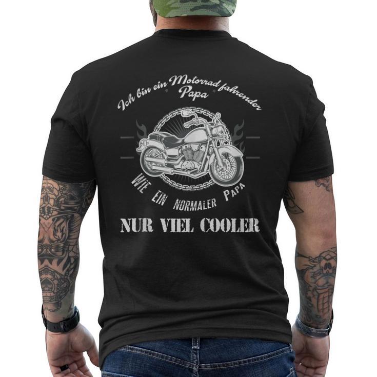 Vatertag Biker Papa Ich Bin Ein Motorrad Fahrender Papa T-Shirt mit Rückendruck